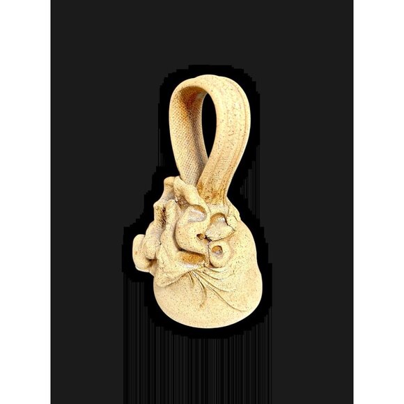 Vintage Artisan Clay/Stoneware Applied Floral Art Pottery 6" Bell Studio Signed - Picture 2 of 8